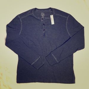 NWT J.Crew Henley Long Sleeve - Charcoal Navy (M)